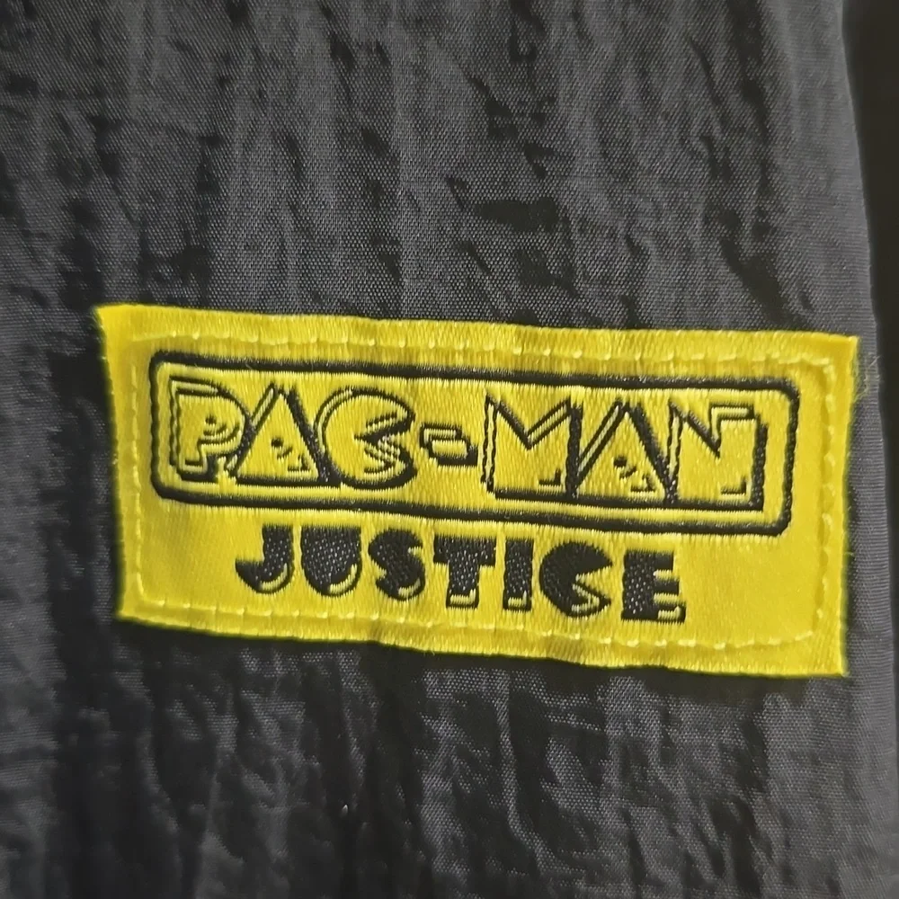 JUSTICE Pac-Man & Ghosts Black Bomber Jacket with Yellow Trim NWOT